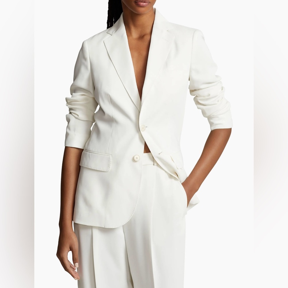 NWT. Polo Ralph Lauren Tailored Satin Blazer, Cream, Size 10